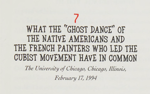 What the "Ghost Dance" of the Native Americans and the French Painters Who Led the Cubist Movement Have in Common